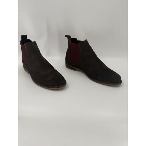 Salamander Treblo Chelsea Boots Nubuck Black Suede Red Herringbone EU40 US7-7.5 - Picture 1 of 16